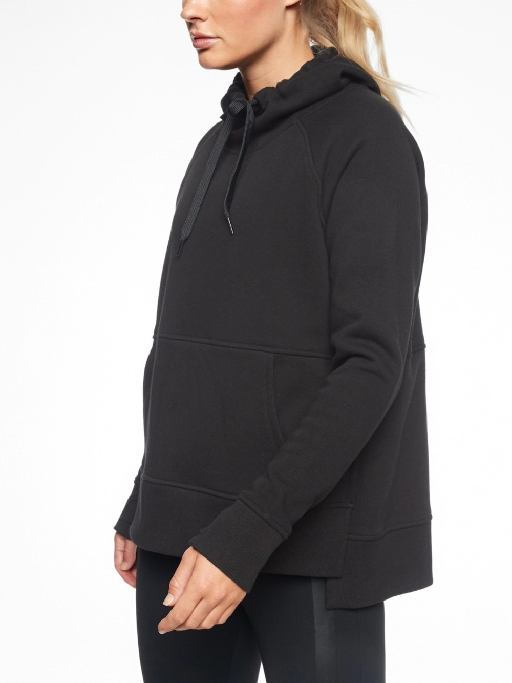 Athleta Black Cozy Karma Hoodie Sweater, Size L